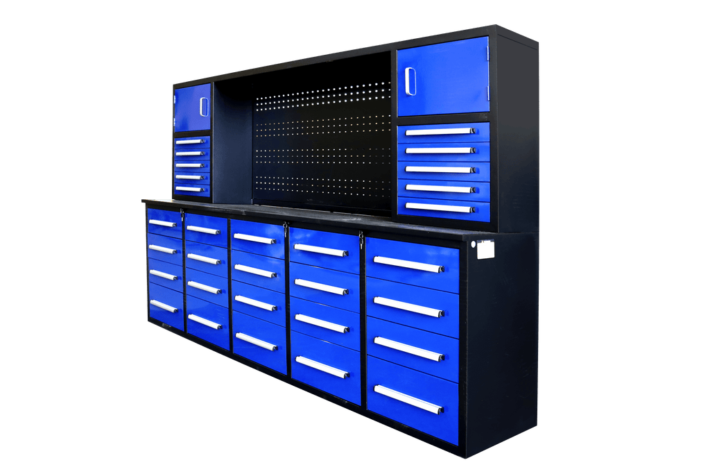 Établi de 3 m avec 30 tiroirs – Établi robuste et armoire de rangement pour garage