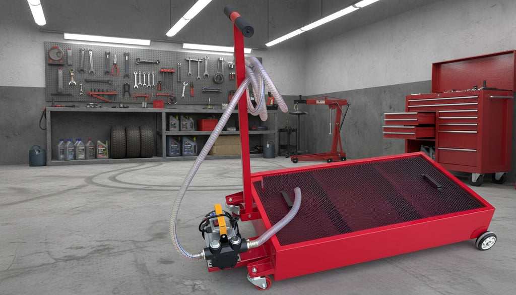 Réservoir de vidange d'huile portable compact de 120 L (32 gallons) | Pompe 12 V/110 V