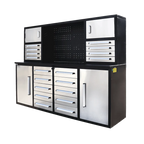 Établi de 2,13 m (7 pi) à 18 tiroirs avec armoires à outils – Construction robuste en acier