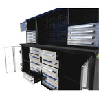 Établi de 2,13 m (7 pi) à 18 tiroirs avec armoires à outils – Construction robuste en acier