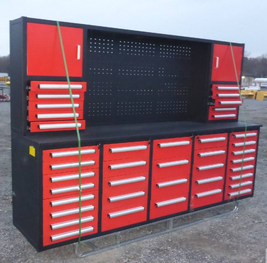 Système d'établi et d'armoire à outils de luxe de 3 m (10 pi) – Unité de rangement robuste à 40 tiroirs