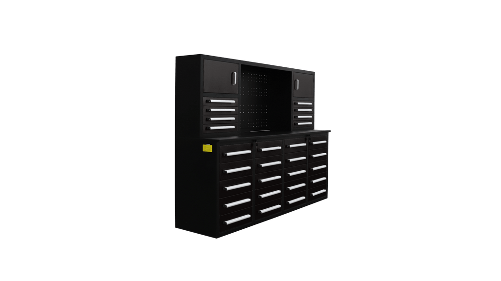 Établi à outils robuste en acier de 2,13 m (7 pi) avec 28 tiroirs et tiroirs verrouillables