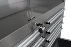 Établi à outils en acier inoxydable de 41 pouces (104 cm) avec 14 tiroirs et roulettes verrouillables de 5 pouces (12,7 cm) – TB4118S