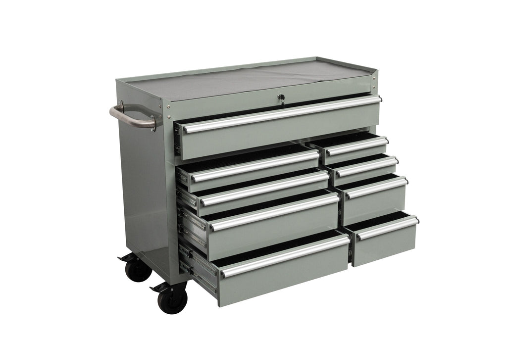 Établi roulant à 9 tiroirs de 42 pouces – Armoire de rangement robuste pour garage
