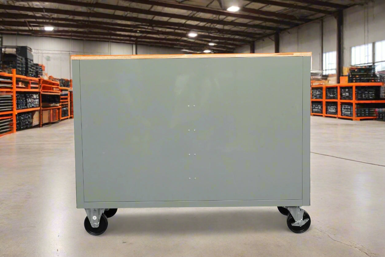 Établi roulant 46 pouces – Armoire de rangement mobile robuste à 9 tiroirs