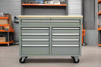 Établi roulant 46 pouces – Armoire de rangement mobile robuste à 9 tiroirs