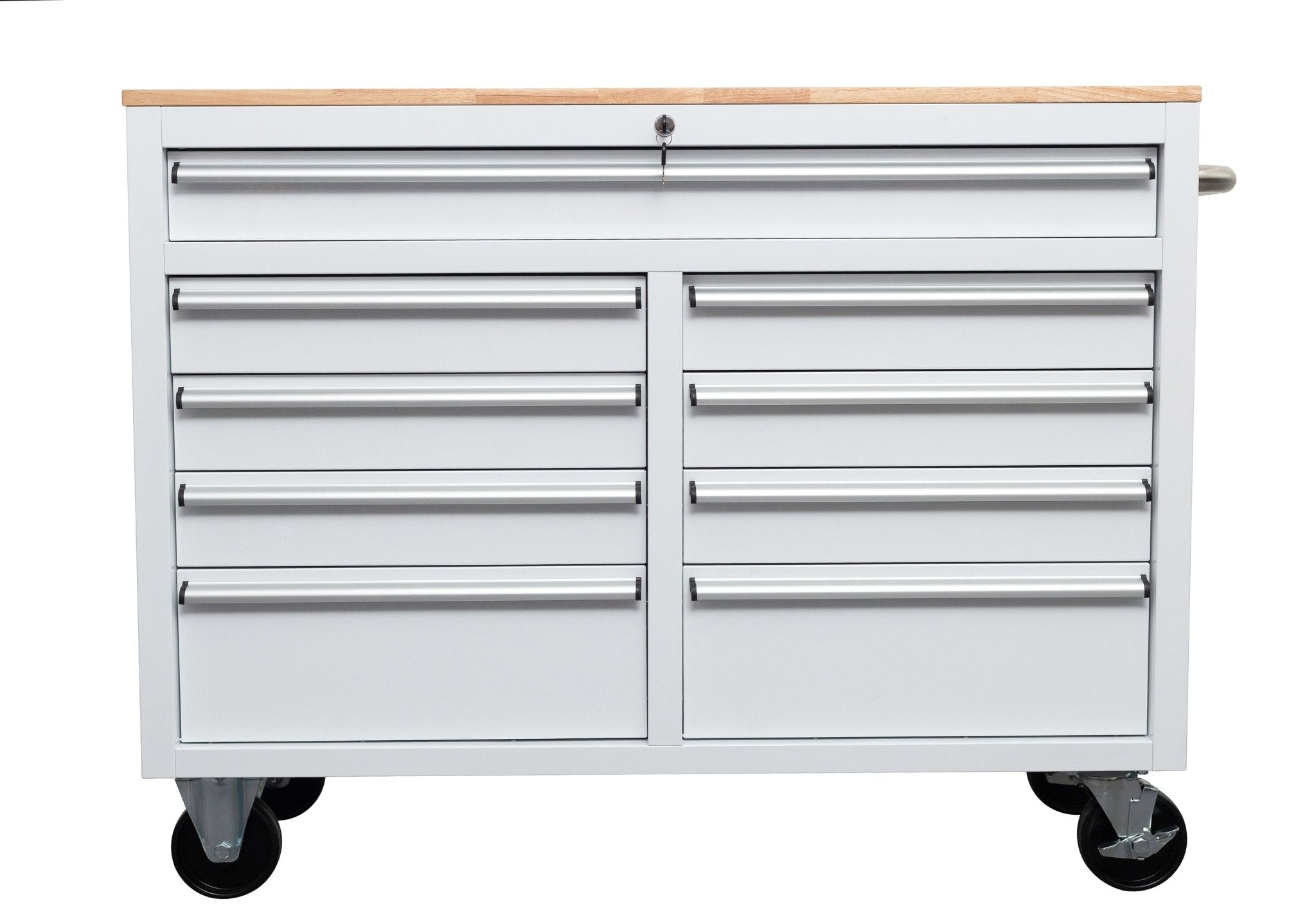 Établi roulant 46 pouces – Armoire de rangement mobile robuste à 9 tiroirs