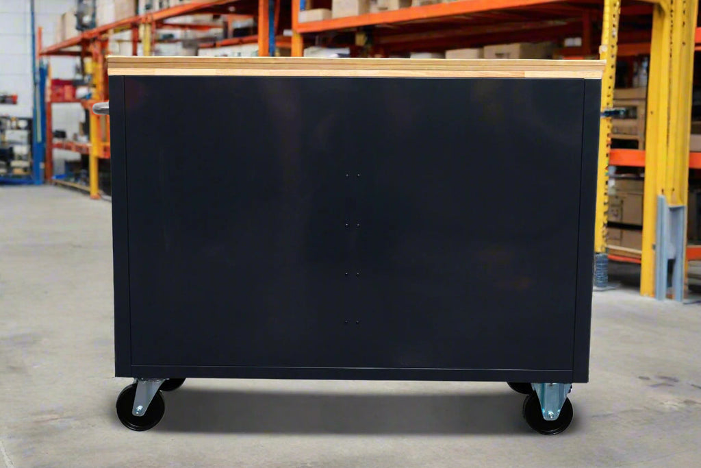 Établi roulant 46 pouces – Armoire de rangement mobile robuste à 9 tiroirs