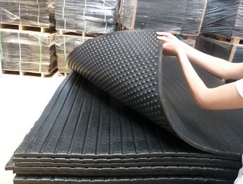 Tapis de sol en caoutchouc robuste 122 x 183 cm – Revêtement de sol pour salle de sport, garage, atelier et box pour chevaux 