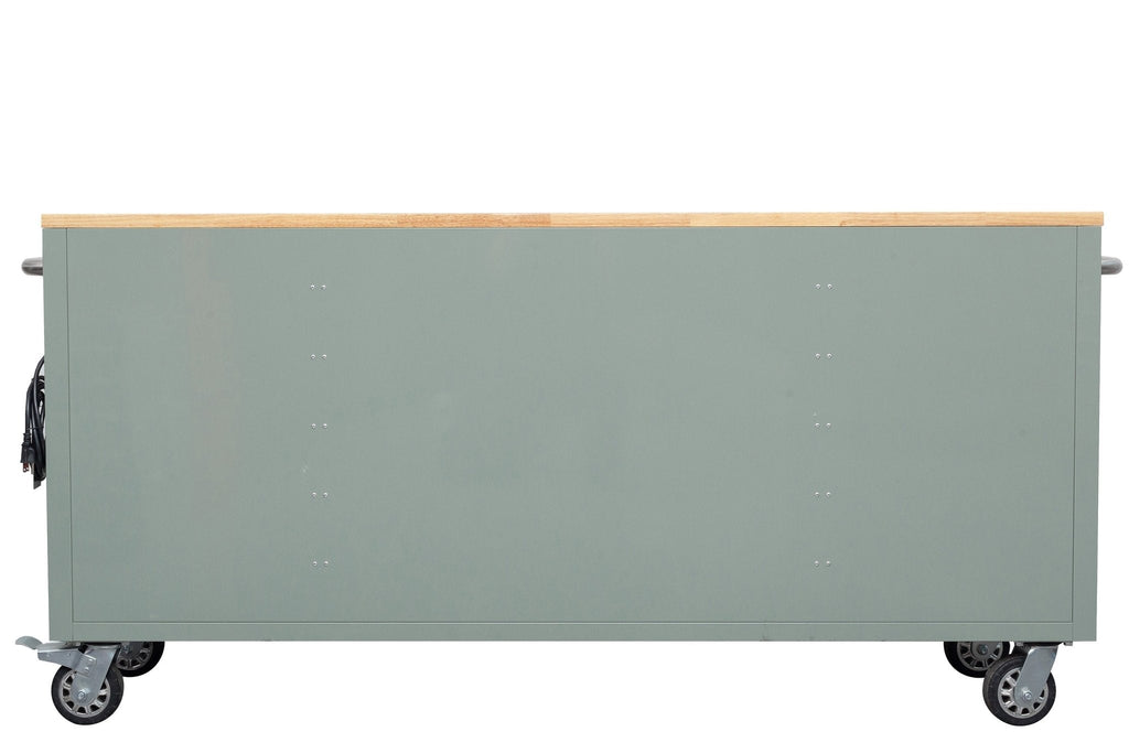 Établi roulant de 1,83 m (6 pi) avec 15 tiroirs, prises de courant et ports USB – Armoire de rangement robuste en acier