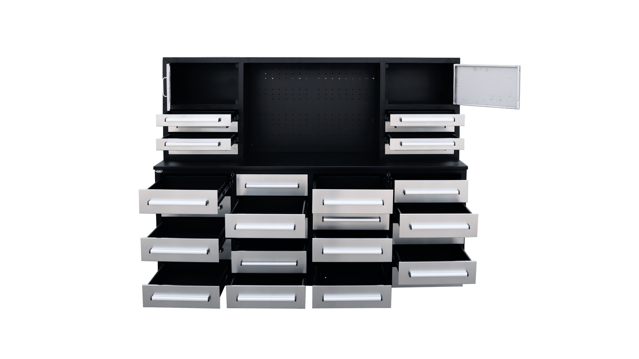 Établi à outils robuste en acier de 2,13 m (7 pi) avec 28 tiroirs et tiroirs verrouillables