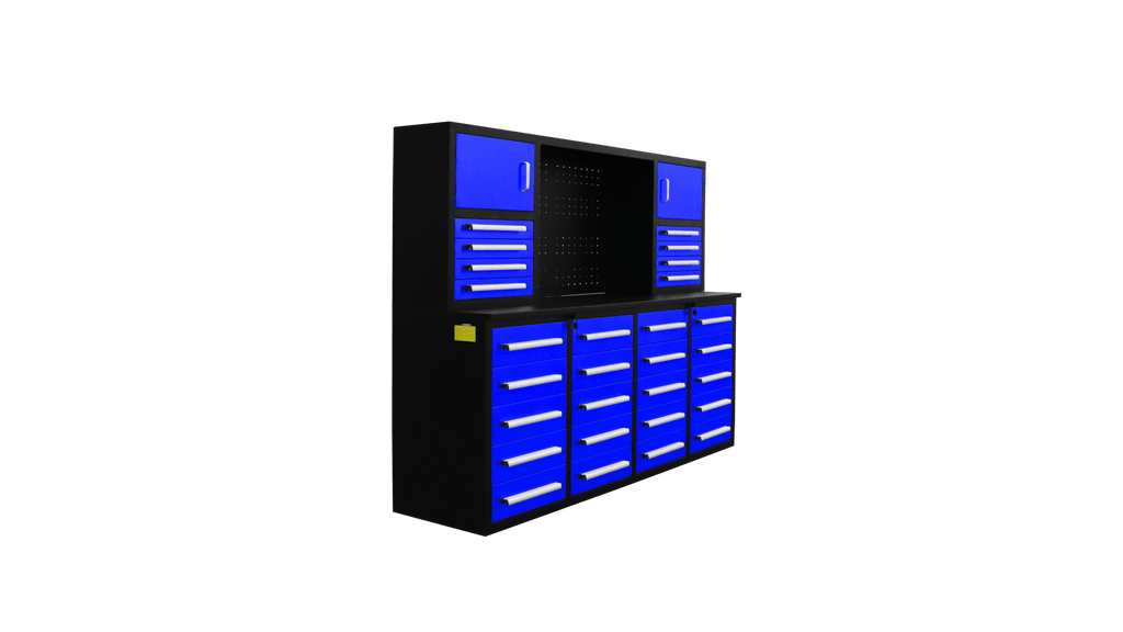 Établi à outils robuste en acier de 2,13 m (7 pi) avec 28 tiroirs et tiroirs verrouillables