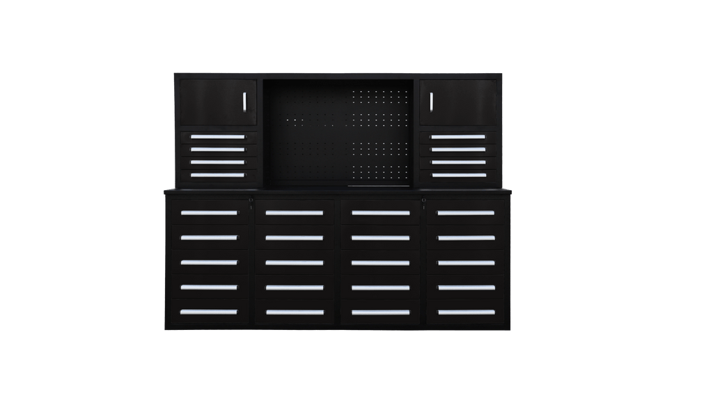 Établi à outils robuste en acier de 2,13 m (7 pi) avec 28 tiroirs et tiroirs verrouillables