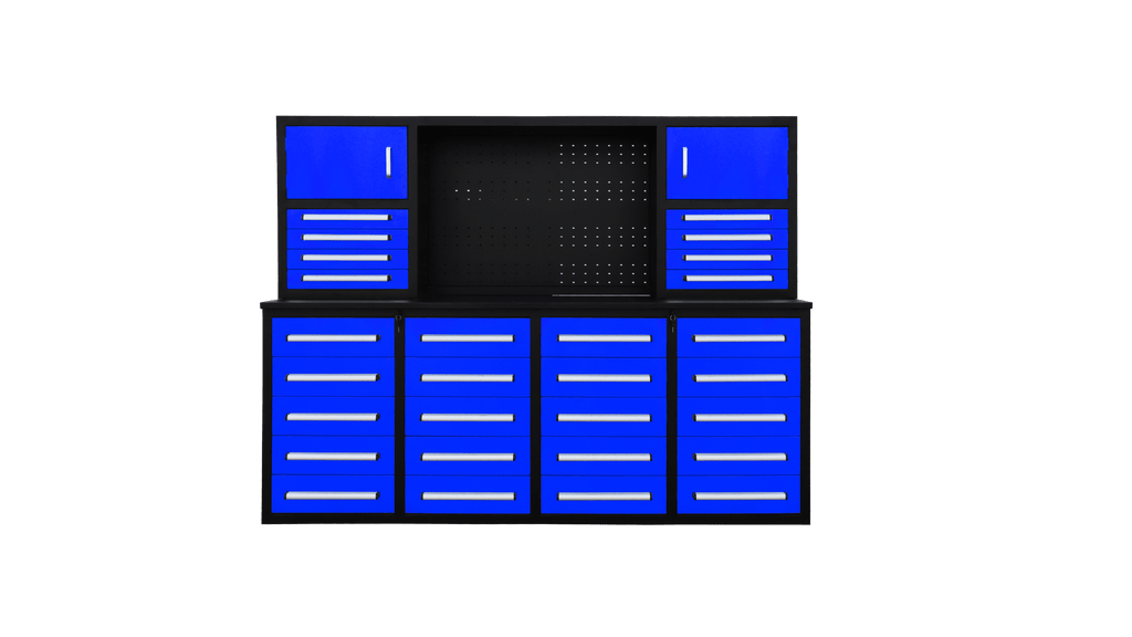 Établi à outils robuste en acier de 2,13 m (7 pi) avec 28 tiroirs et tiroirs verrouillables