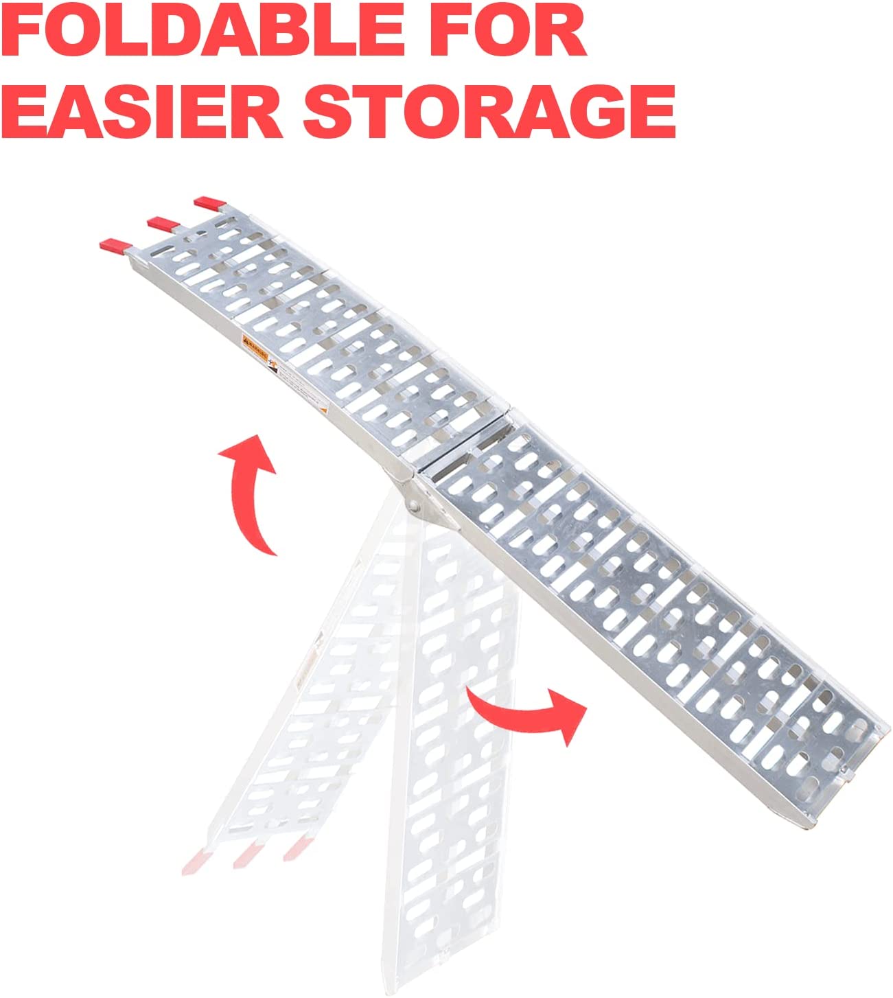 Rampe de chargement simple en aluminium pour VTT (750 lb) – 2,13 m (7 pi) – Robuste et pliable | 1123AR