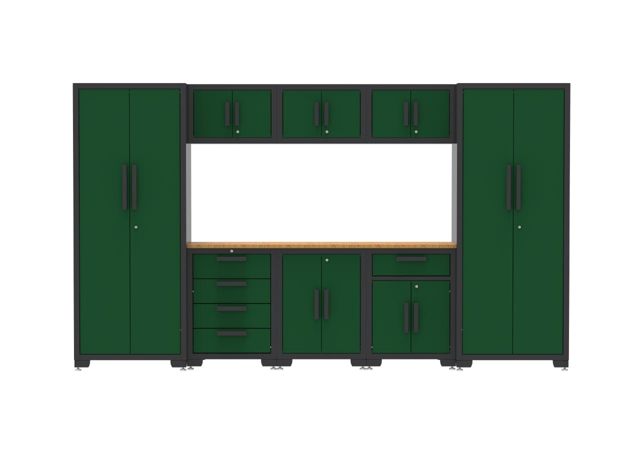 Ensemble établi et armoire de garage 9 pièces – Système de rangement d'outils modulaire robuste