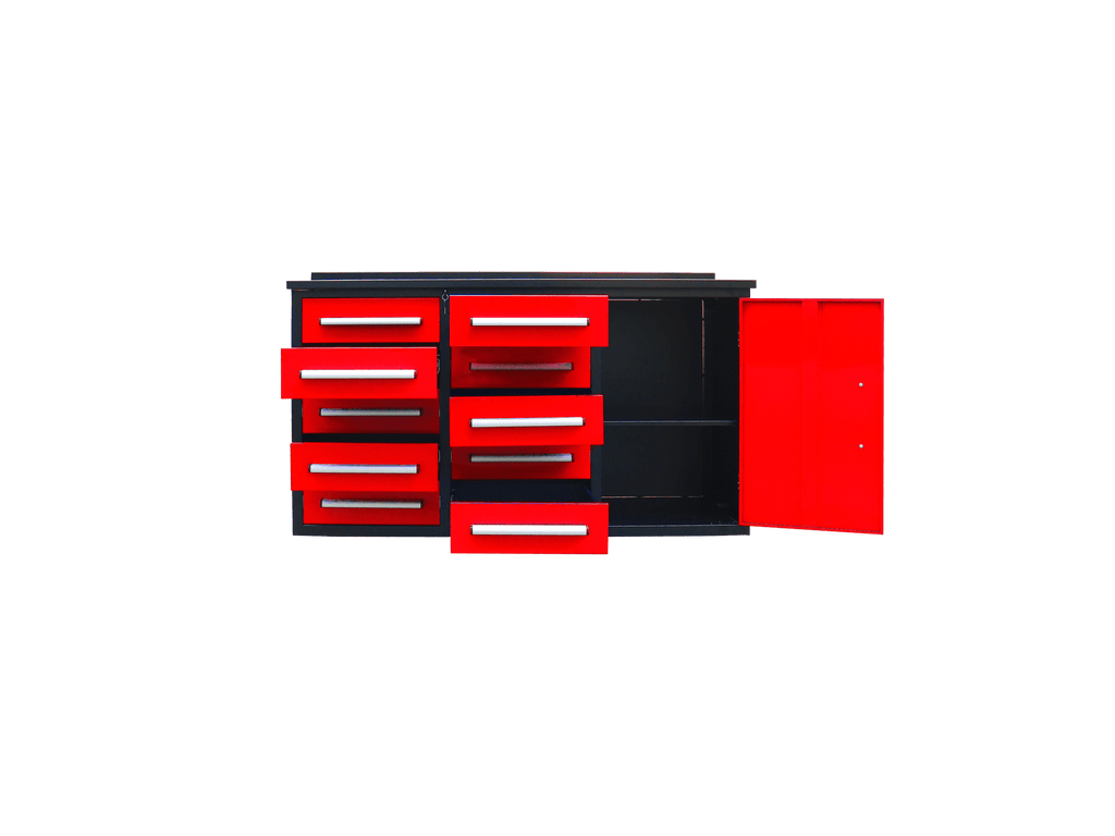 Établi robuste en acier de 1,7 m – Établi à outils à 10 et 15 tiroirs avec serrures et revêtements en EVA