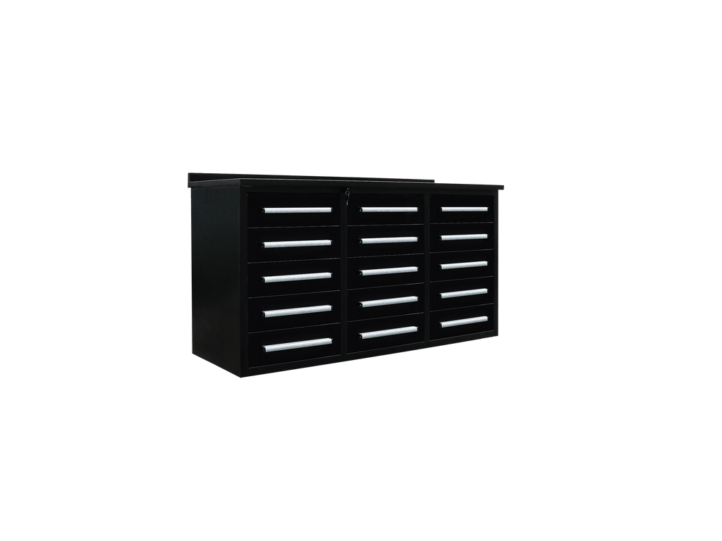 Établi robuste en acier de 1,7 m – Établi à outils à 10 et 15 tiroirs avec serrures et revêtements en EVA