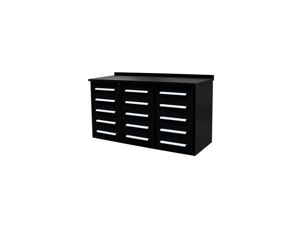 Établi robuste en acier de 1,7 m – Établi à outils à 10 et 15 tiroirs avec serrures et revêtements en EVA