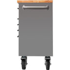 Coffre à outils à 9 tiroirs en acier inoxydable de 61 pouces avec multiprise HTC6109W