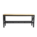 Établi d'emballage industriel – Établi à outils robuste en acier avec plateau en bois dur pour entrepôt ou atelier