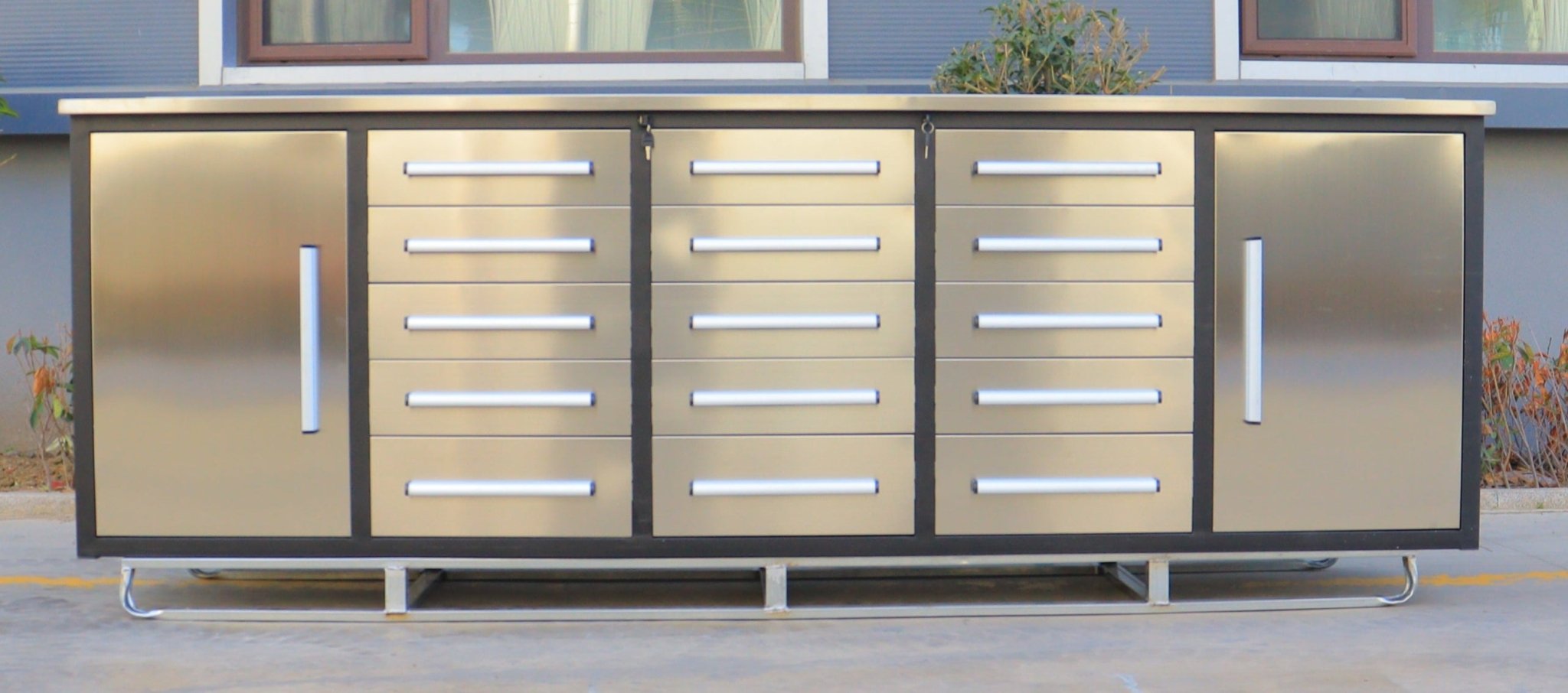 Établi de garage robuste en acier de 3 m (10 pi) avec 15/20/25/35 tiroirs – Table de rangement industrielle 