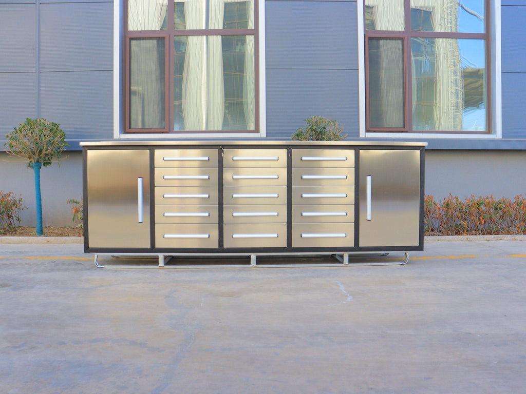 Établi de garage robuste en acier de 3 m (10 pi) avec 15/20/25/35 tiroirs – Table de rangement industrielle 