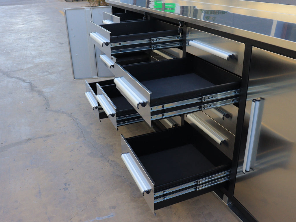 Établi de garage robuste en acier de 3 m (10 pi) avec 15/20/25/35 tiroirs – Table de rangement industrielle 