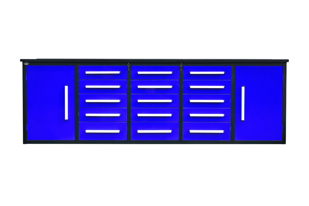 Établi de garage robuste en acier de 3 m (10 pi) avec 15/20/25/35 tiroirs – Table de rangement industrielle 
