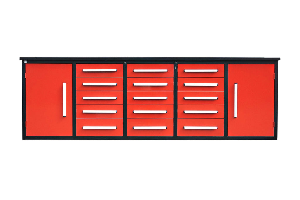 Établi de garage robuste en acier de 3 m (10 pi) avec 15/20/25/35 tiroirs – Table de rangement industrielle 