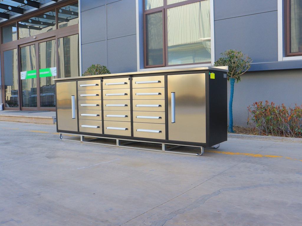 Établi de garage robuste en acier de 3 m (10 pi) avec 15/20/25/35 tiroirs – Table de rangement industrielle 