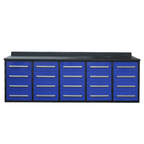 Établi de garage robuste en acier de 3 m (10 pi) avec 15/20/25/35 tiroirs – Table de rangement industrielle 