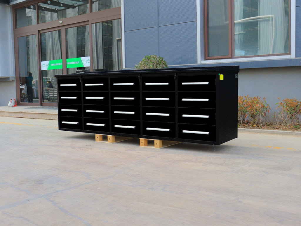 Établi de garage robuste en acier de 3 m (10 pi) avec 15/20/25/35 tiroirs – Table de rangement industrielle 