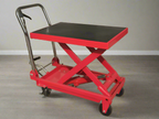 Chariot élévateur à ciseaux hydraulique 1000 lb – Acier rouge, plateforme mobile, levée de 34,5 po HLT1000S