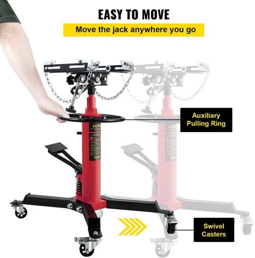 Cric de transmission télescopique à 2 étages de 600 kg avec levage hydraulique | Conception robuste et réglable | Réf. : TJ02061