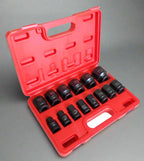 Coffret de 14 douilles à choc courtes SAE 1/2" – Acier au chrome-vanadium | S1153 