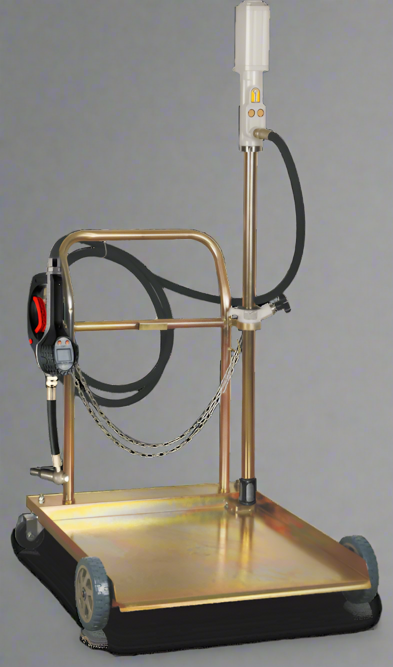Pompe à air/huile mobile 3:1 avec chariot porte-fûts – Système de transfert pneumatique robuste | Réf. : 71031940