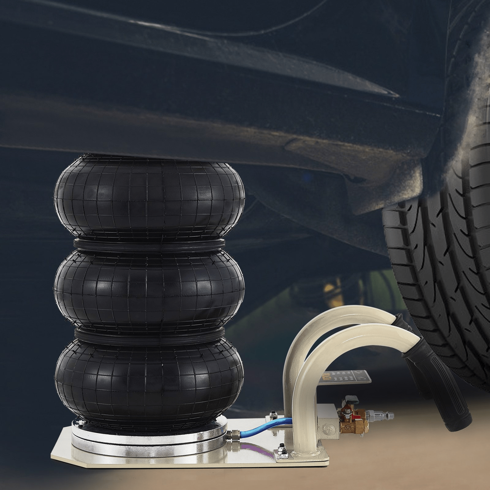 Cric pneumatique triple coussin d'air robuste de 3 tonnes – Levage rapide | Réf. : 523555