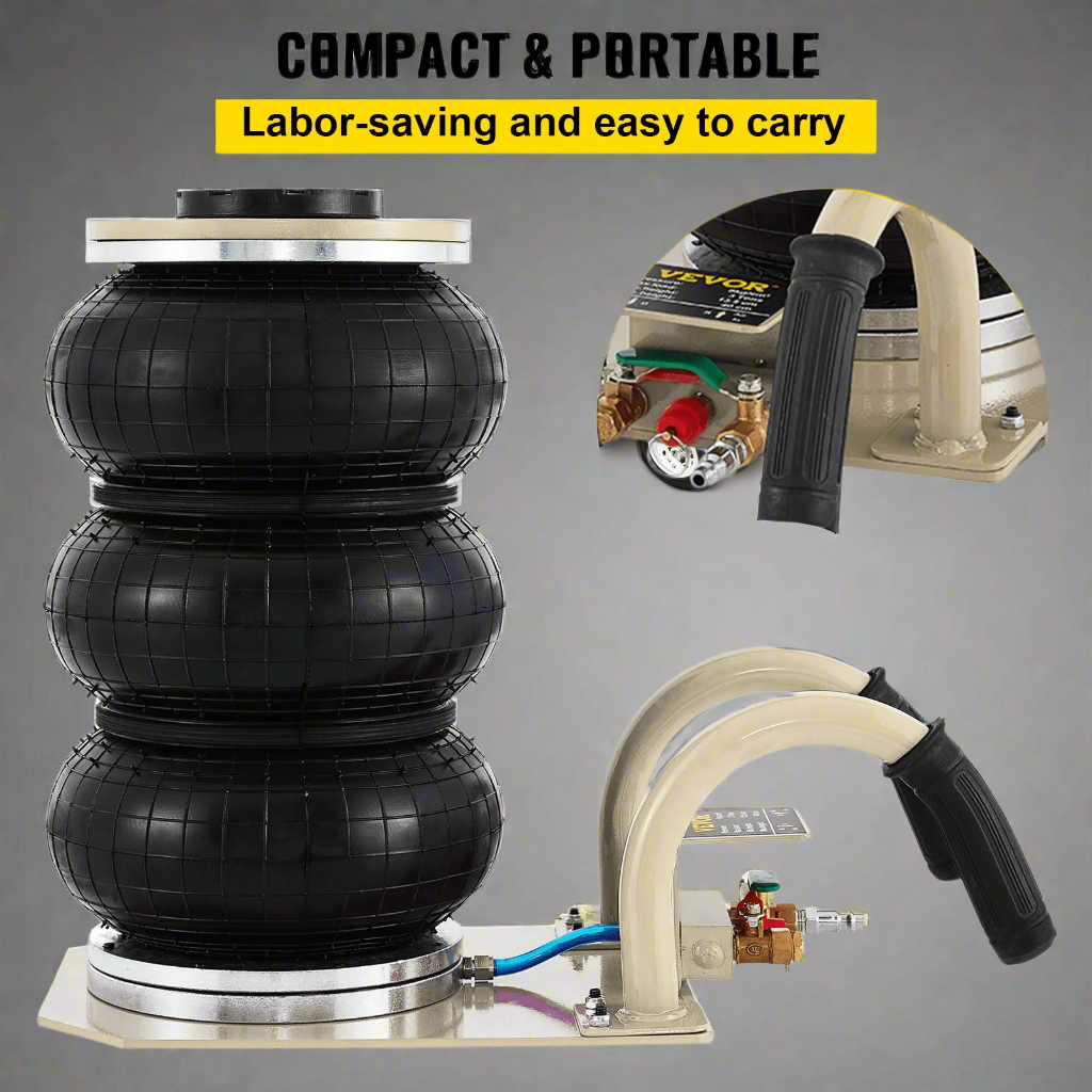 Cric pneumatique triple coussin d'air robuste de 3 tonnes – Levage rapide | Réf. : 523555