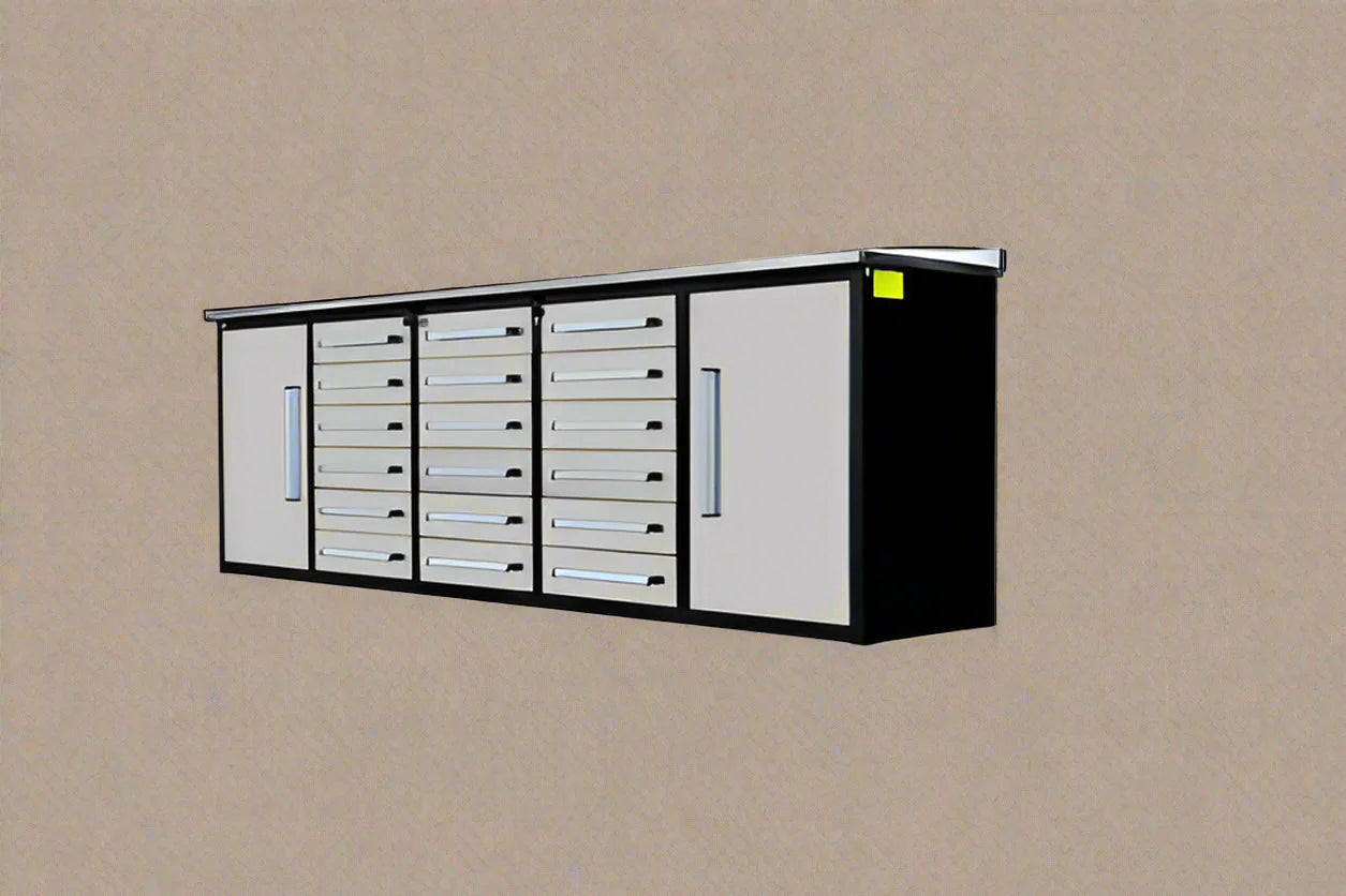Établi à outils en acier inoxydable de 3 m – Établi robuste à 30 et 18 tiroirs, armoire de rangement, organisateur de garage