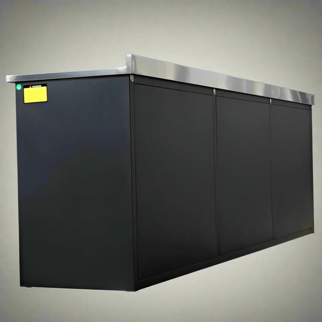 Établi à outils en acier inoxydable de 3 m – Établi robuste à 30 et 18 tiroirs, armoire de rangement, organisateur de garage