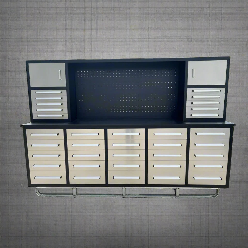 Établi de 3 m avec 30 tiroirs – Établi robuste et armoire de rangement pour garage