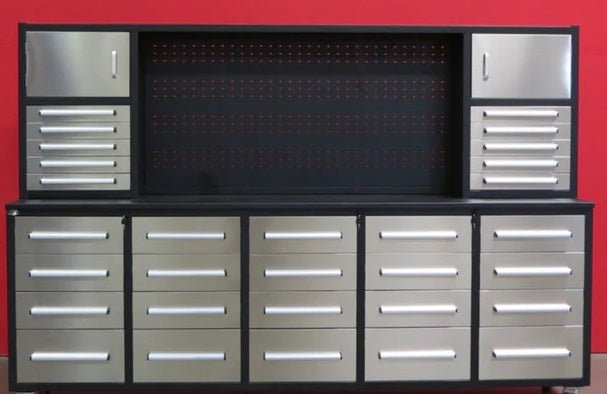 Établi de 3 m avec 30 tiroirs – Établi robuste et armoire de rangement pour garage