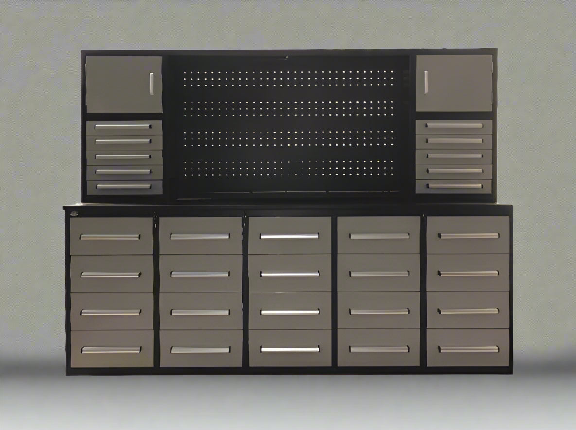 Établi de 3 m avec 30 tiroirs – Établi robuste et armoire de rangement pour garage