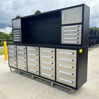 Établi de 3 m avec 30 tiroirs – Établi robuste et armoire de rangement pour garage