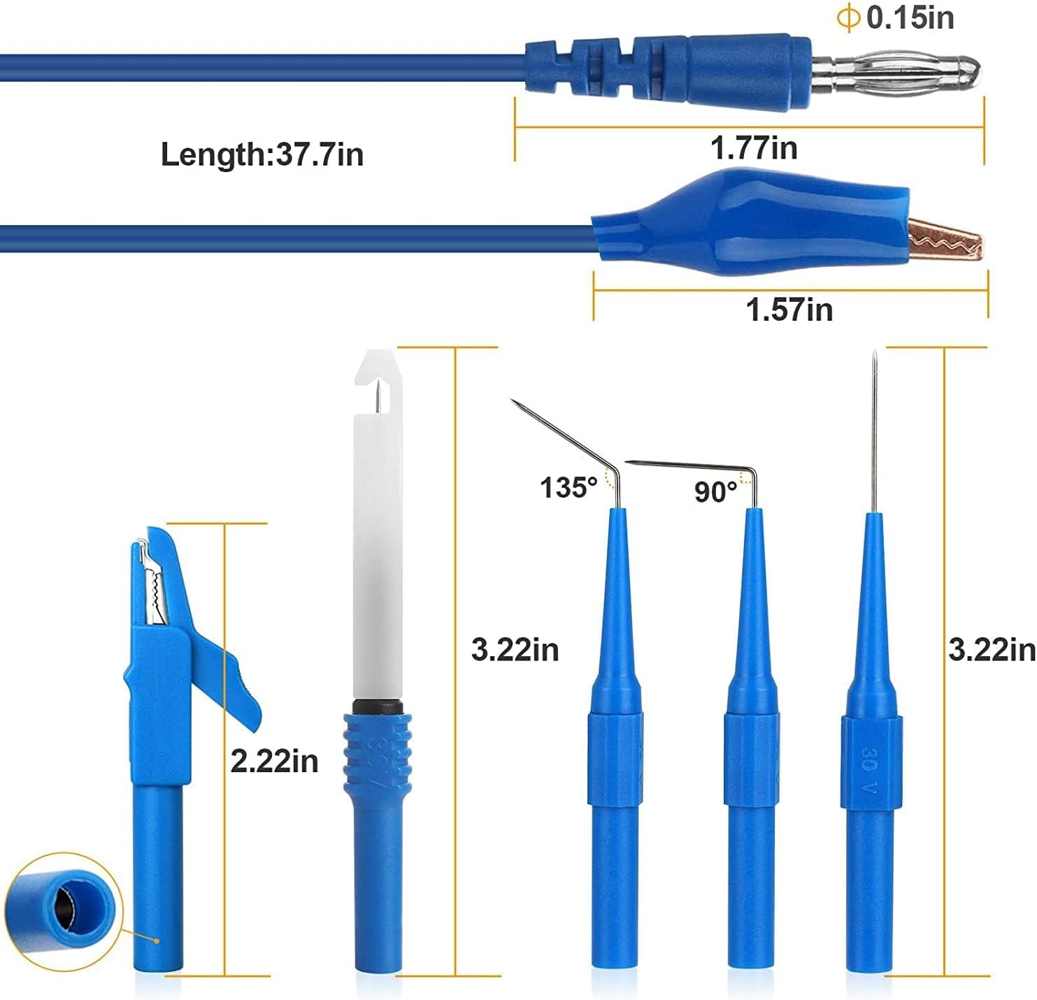 Nouveau kit de 30 cordons et sondes de test pour multimètre | Kit de câbles électriques – Modèle 30WMS