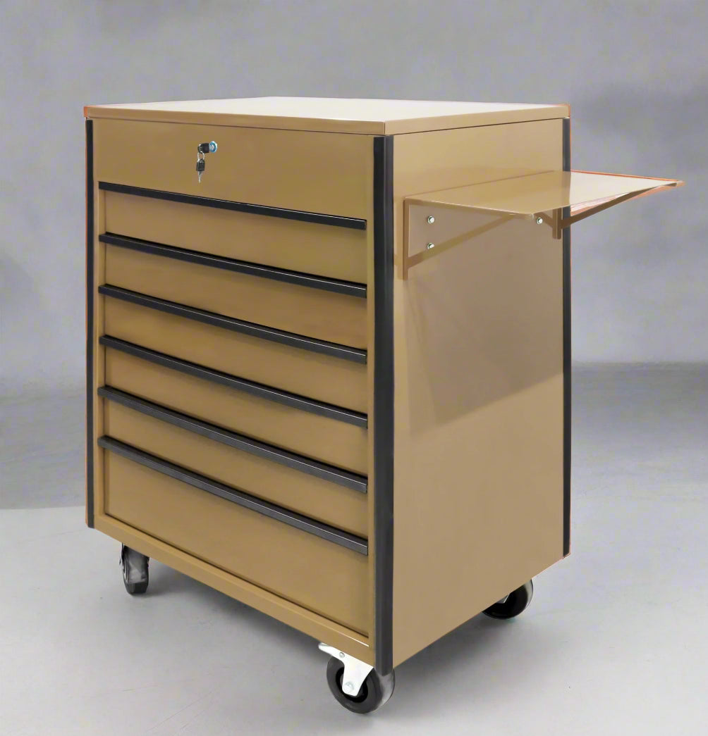 Nouveau chariot à outils roulant 34" à 6 tiroirs et chariot de service – Acier robuste, multiprise, tiroirs verrouillables