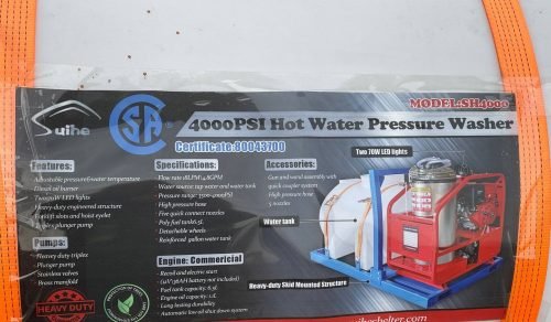 NETTOYEUR HAUTE PRESSION À EAU CHAUDE 4000 PSI ET RÉSERVOIR DE 300 GAL | Réf. : 5302023 
