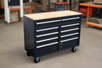 Établi roulant 46 pouces – Armoire de rangement mobile robuste à 9 tiroirs