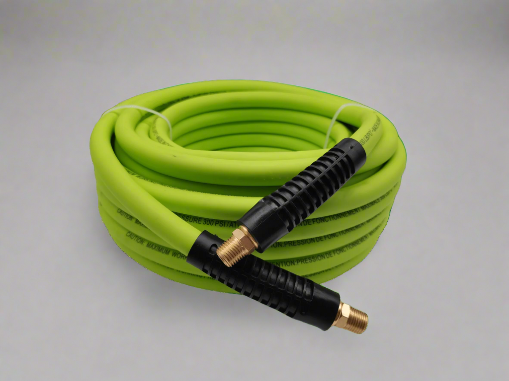 Tuyau d'air hybride de 15 m (50 pi) – 9,5 mm (3/8 po) et 12,7 mm (1/2 po) | Tuyau flexible robuste pour compresseur, 20,7 bar (300 PSI), résistant à l'huile et aux intempéries